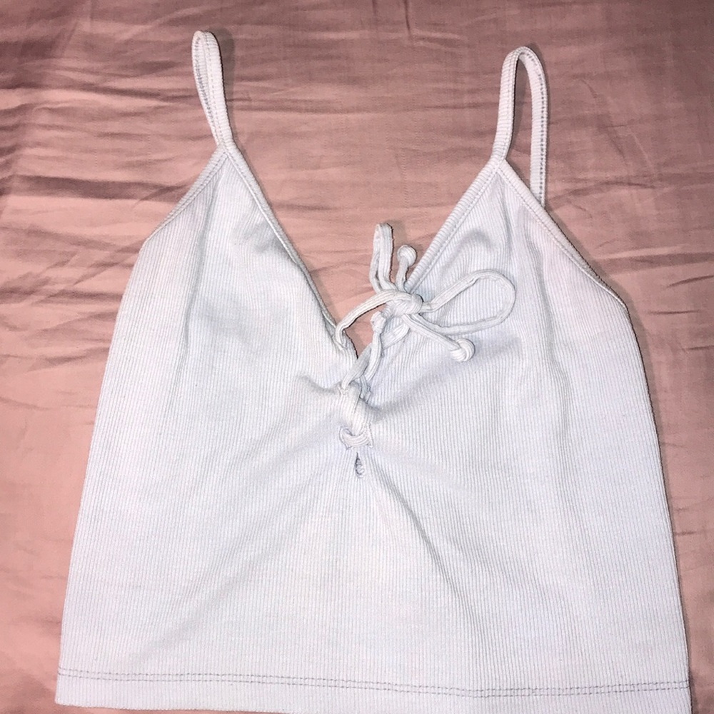 Light blue cropped tank top